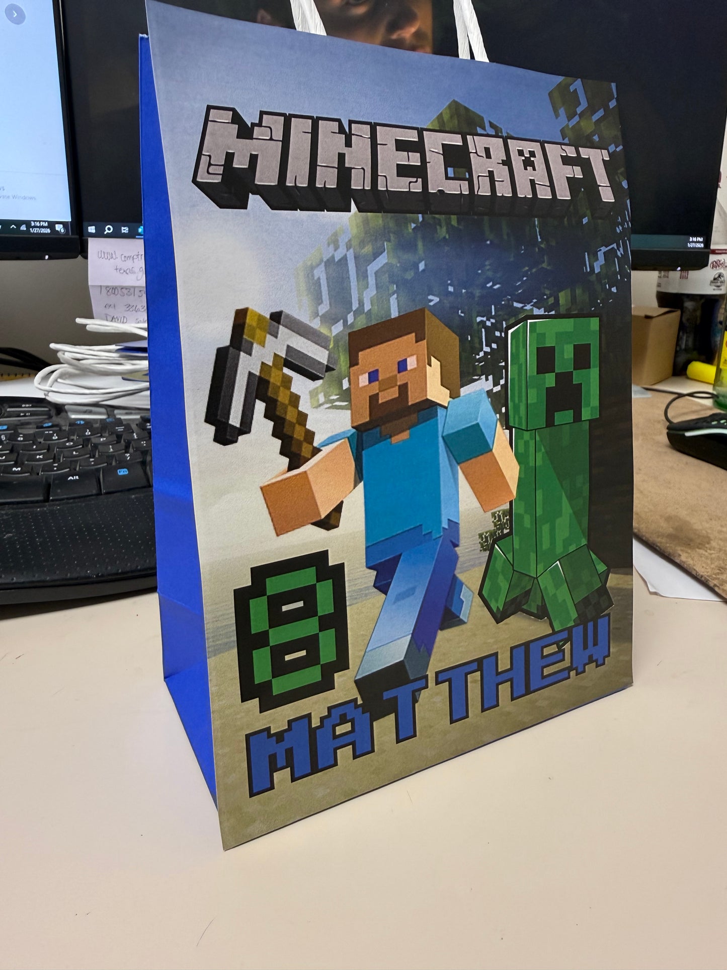 Gift Bag: Custom Minecraft Gift Bags/Bolsitas