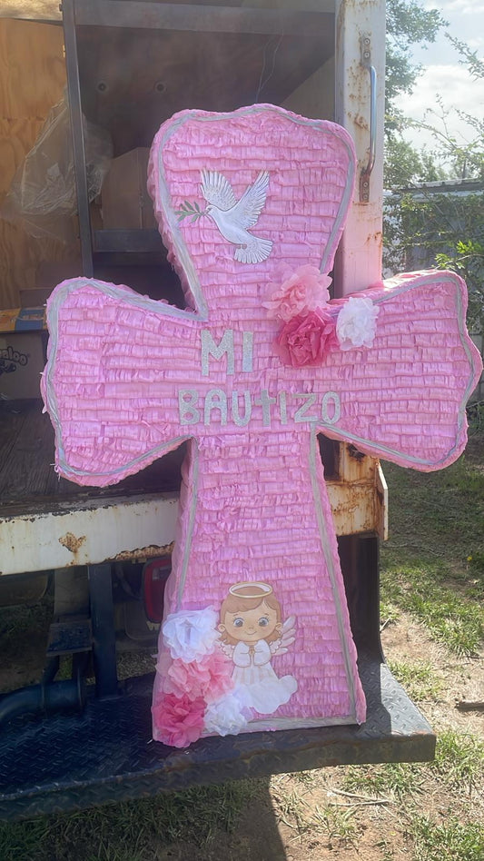 Cross: Baptism Pink - Cruz: Bautizo Rosa