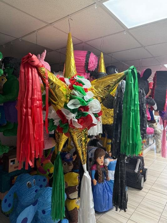 Star: Mexican Gold with Flowers- Estrella: Oro Mexicano con Flores